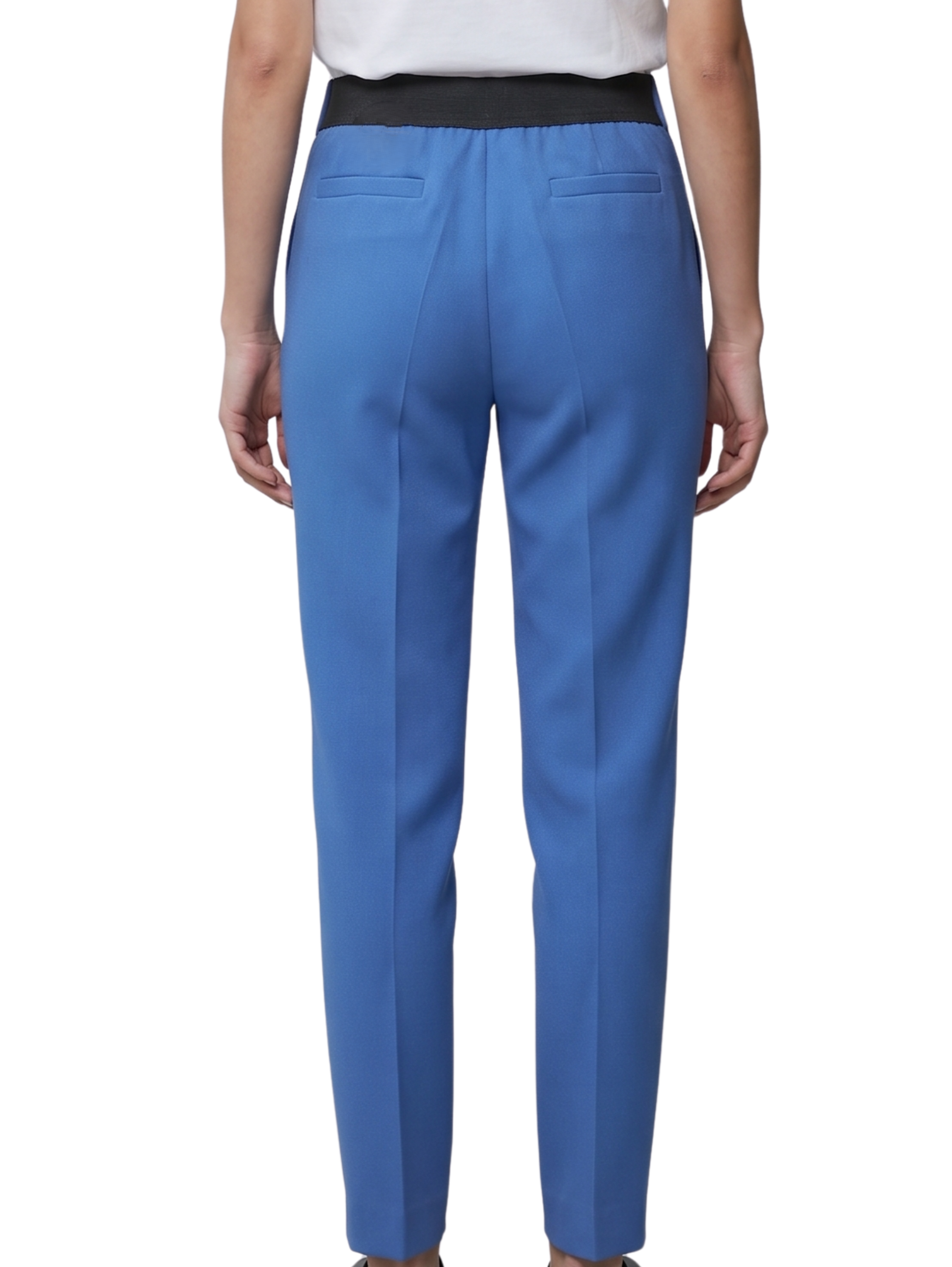 Blue Classic Pant With Back Waistband