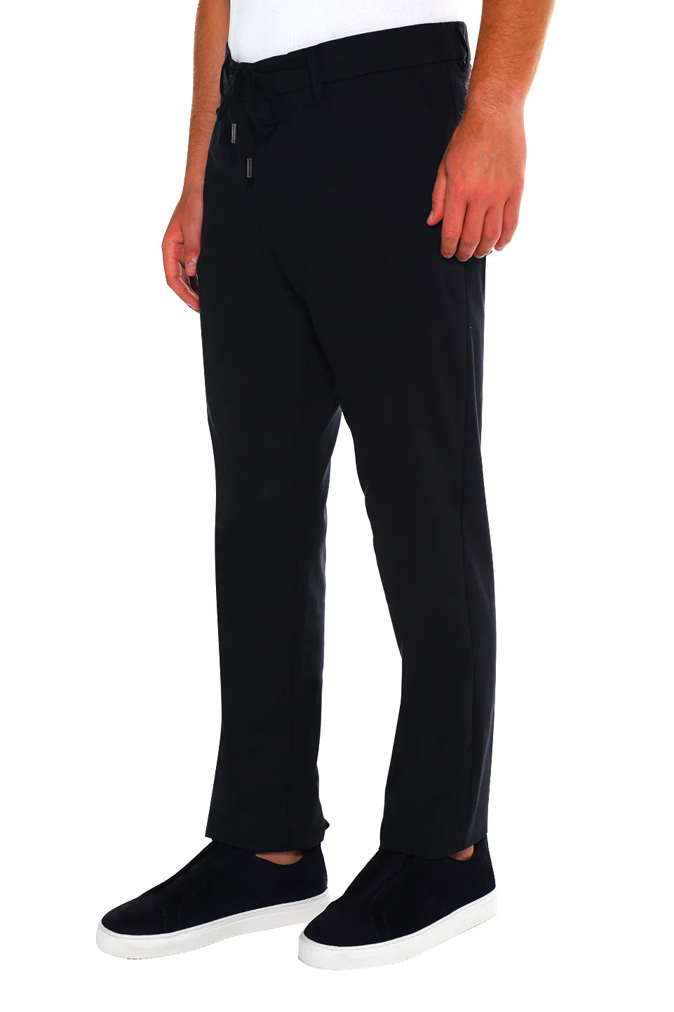 Sport Chic Black Pant With Zipper & Tie To Close