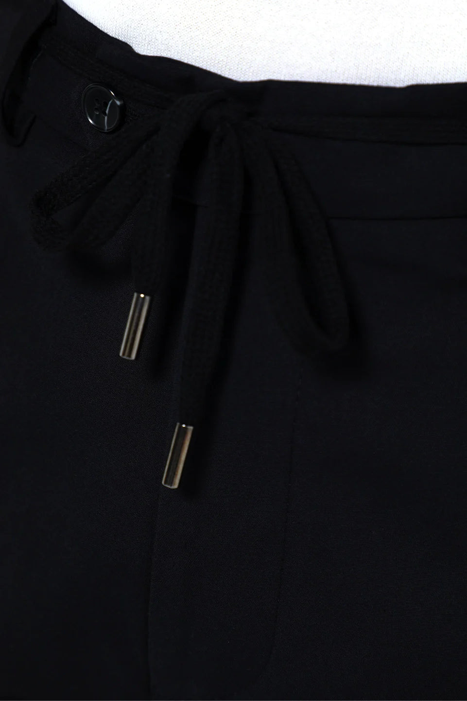 Sport Chic Black Pant With Zipper & Tie To Close