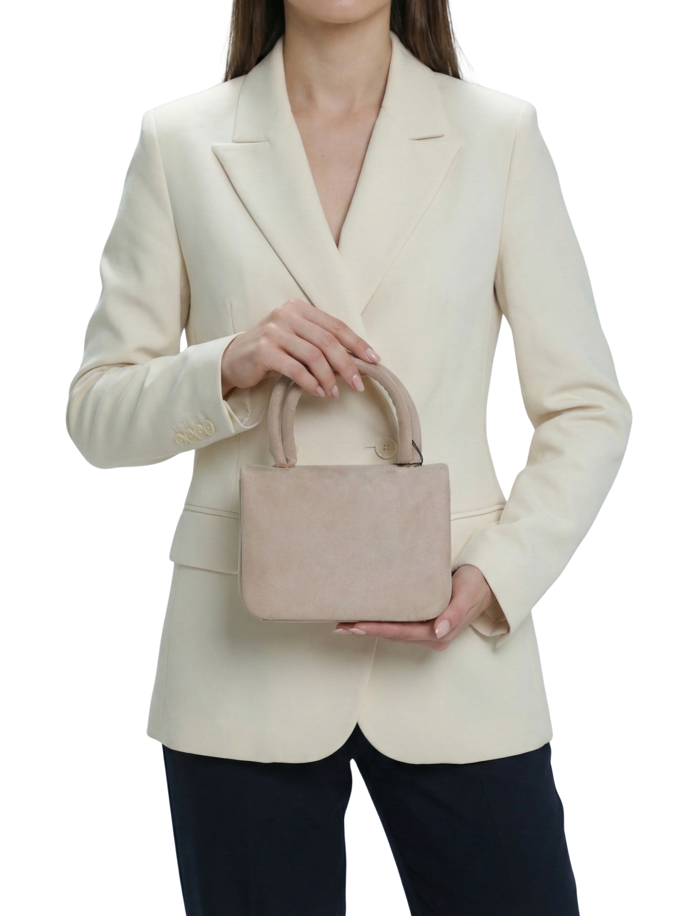 Top Handle Beige Bag