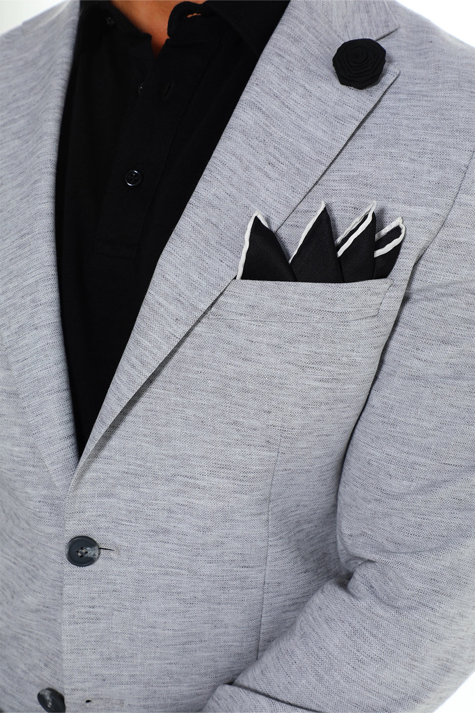 Light Grey Linen Suit With Side Pockets