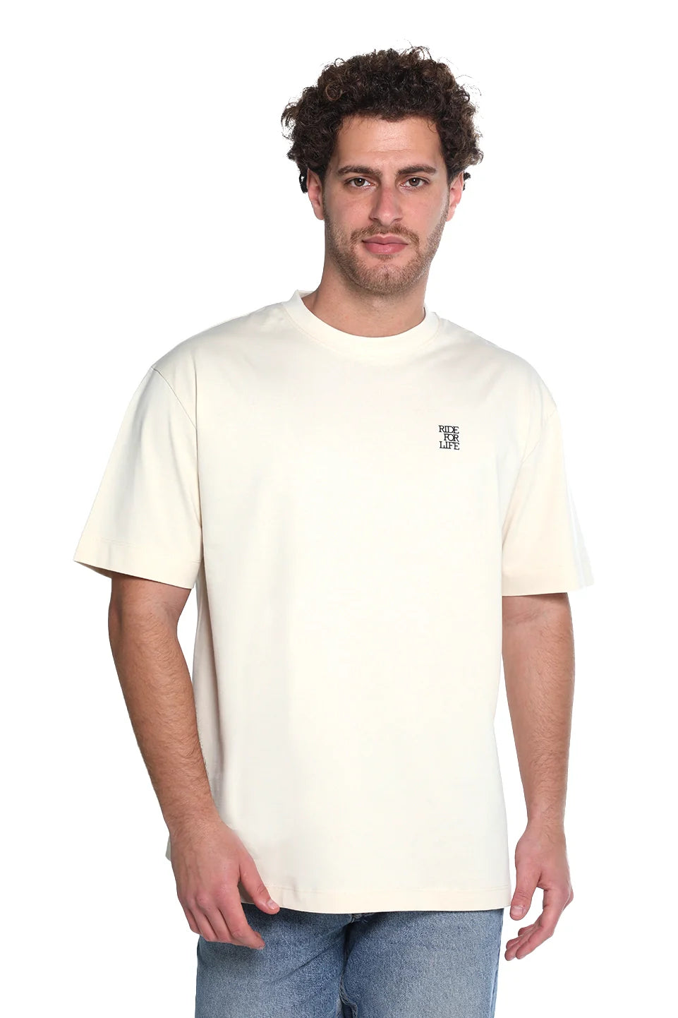 Oversized Beige T-Shirt With Back Design