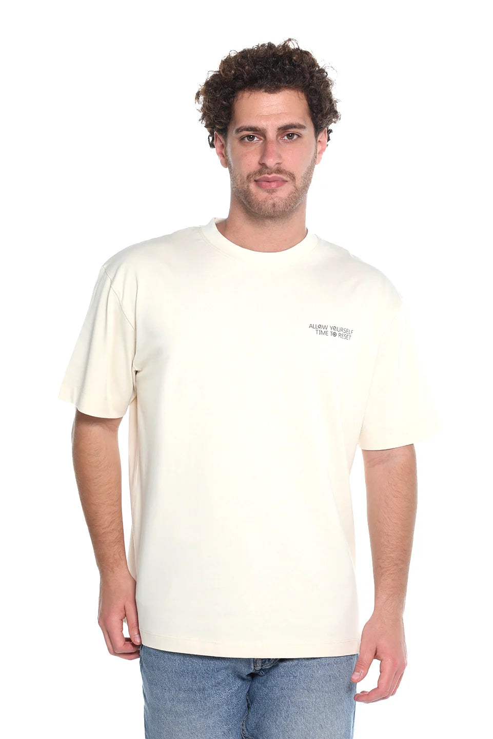 Beige Oversized T-Shirt With Back Design