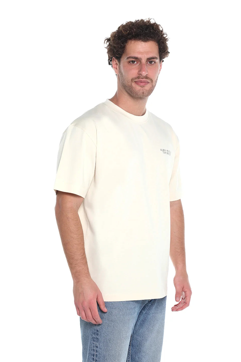 Beige Oversized T-Shirt With Back Design