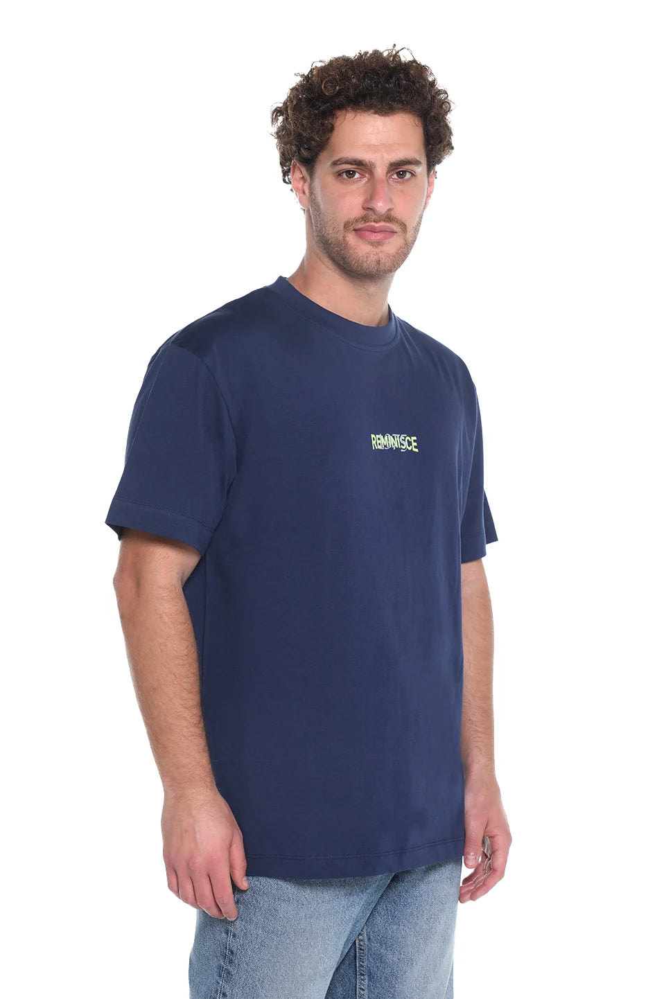 Navy Oversized T-Shirt With Front Design