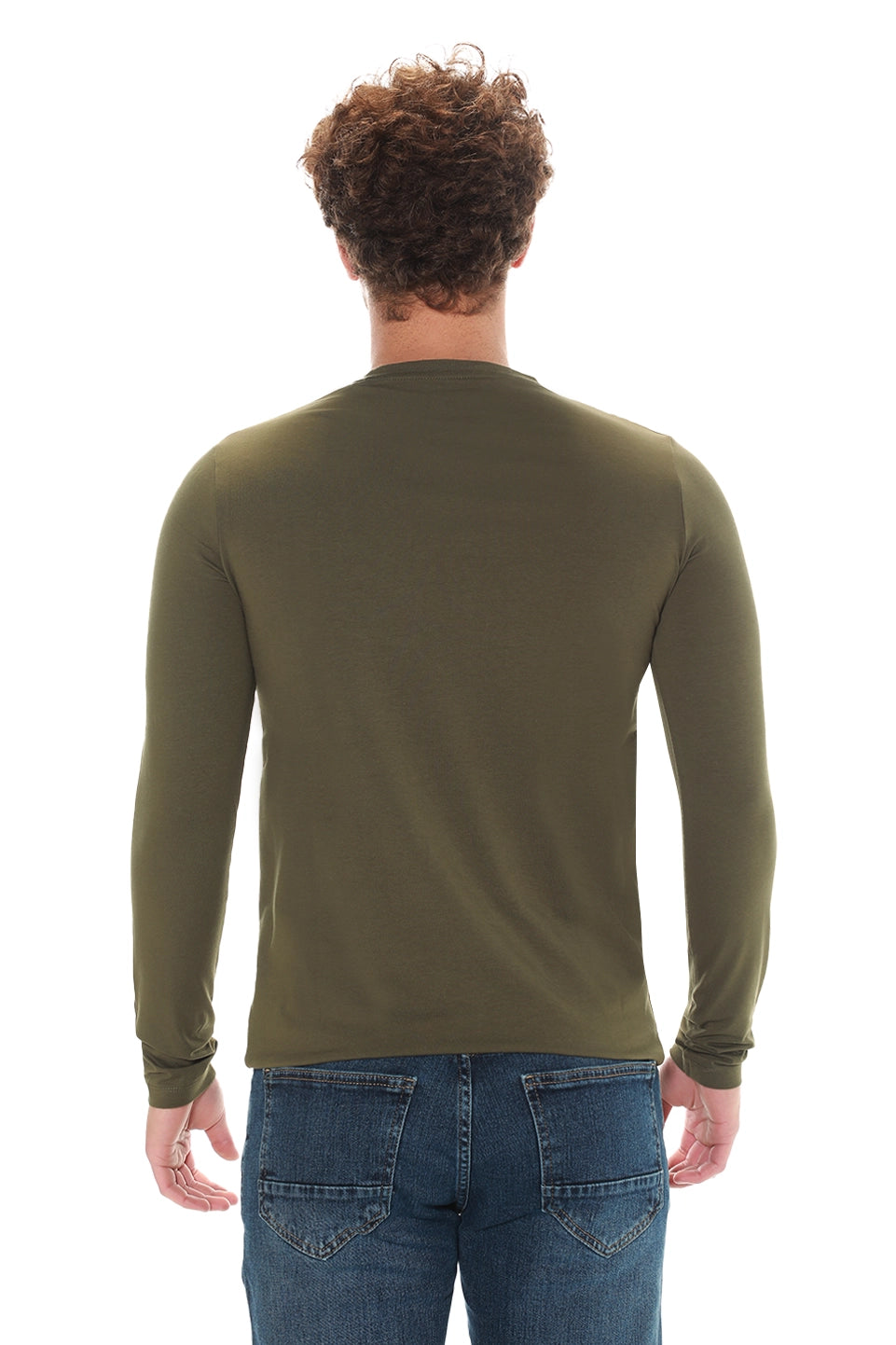 Jack Dapper Long Sleeved Olive Basic V-Neck