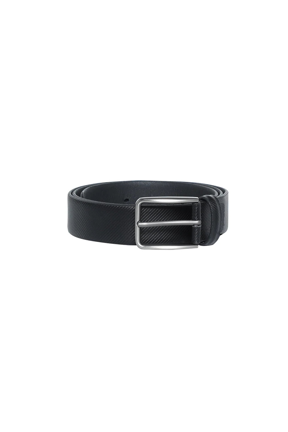 Black Leather Belt With Square Buckle