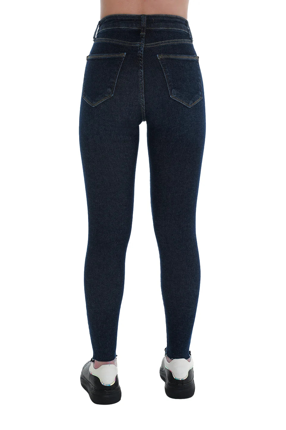 Navy Skinny Jeans With Zipper To Close