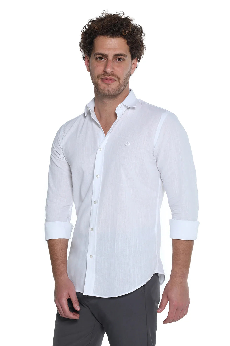 Long Sleeved White Shirt With Collar