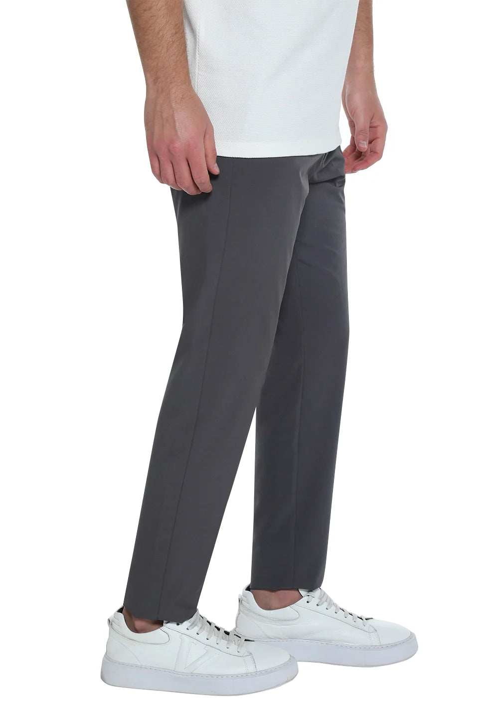 Grey Pant With Slanted Side Pocket
