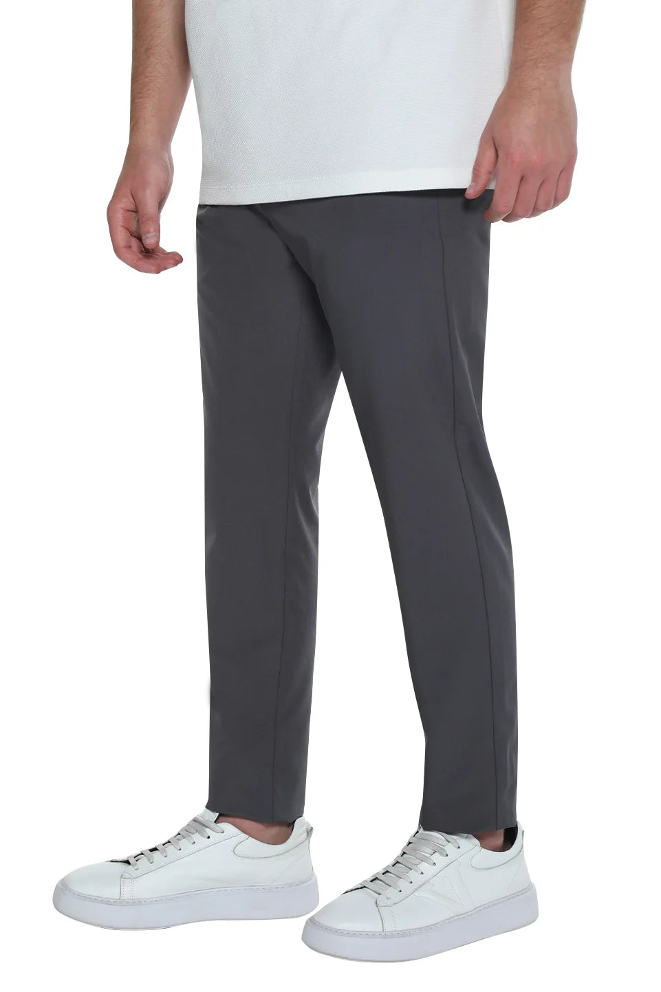 Grey Pant With Slanted Side Pocket