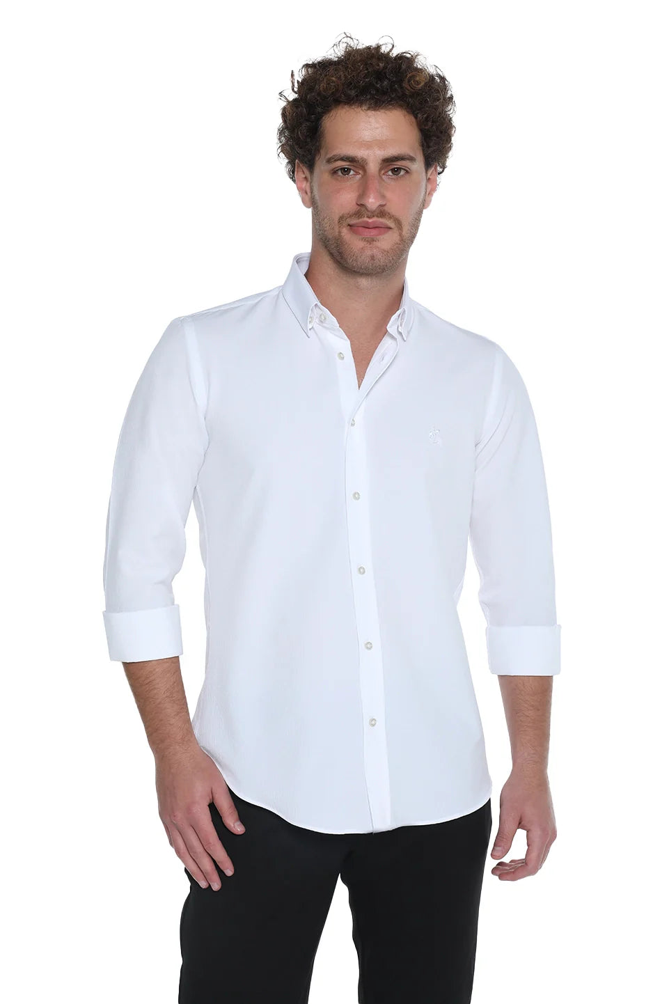 Slim Fit White Shirt With Collar
