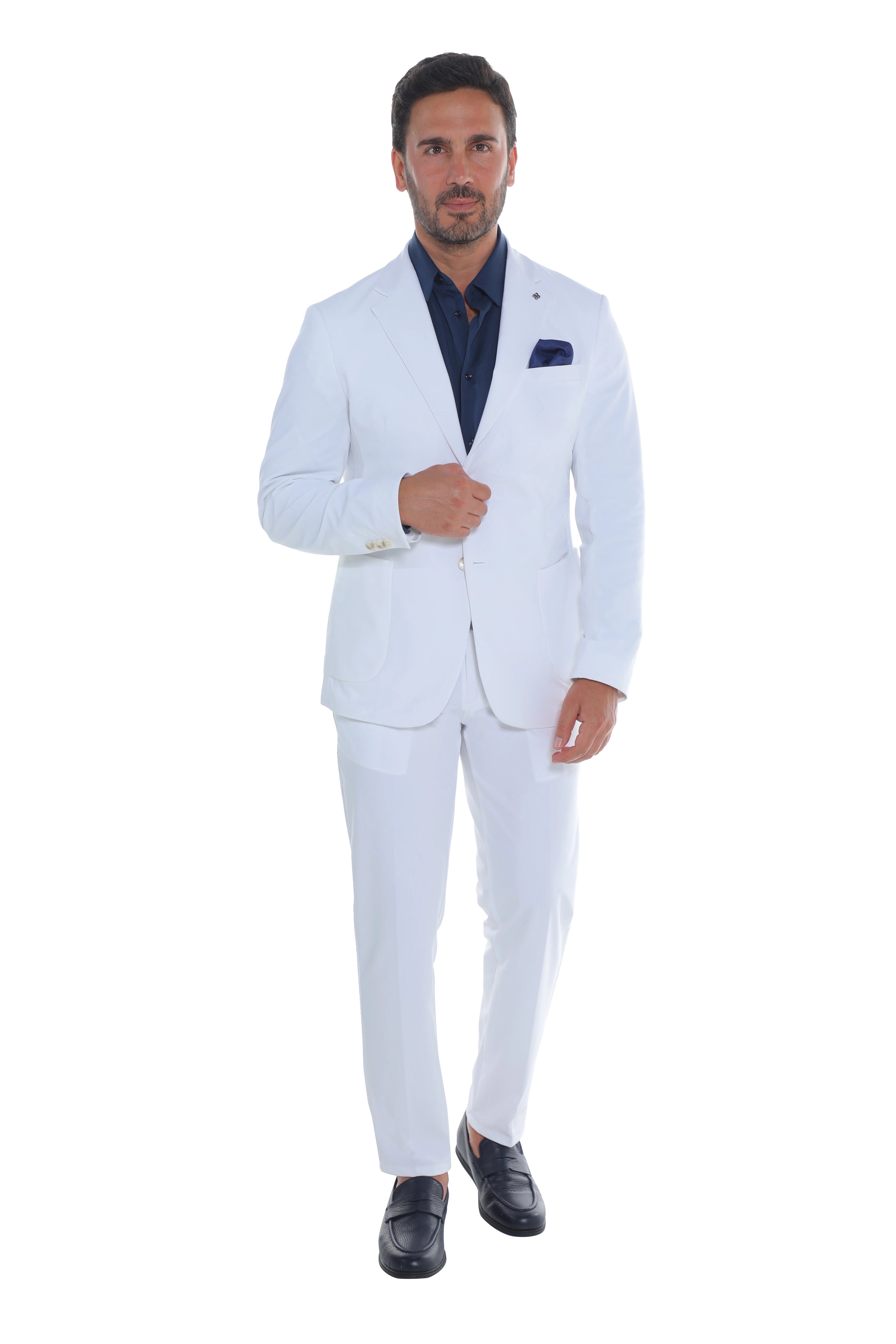 Sime-Formal White Modern Suit