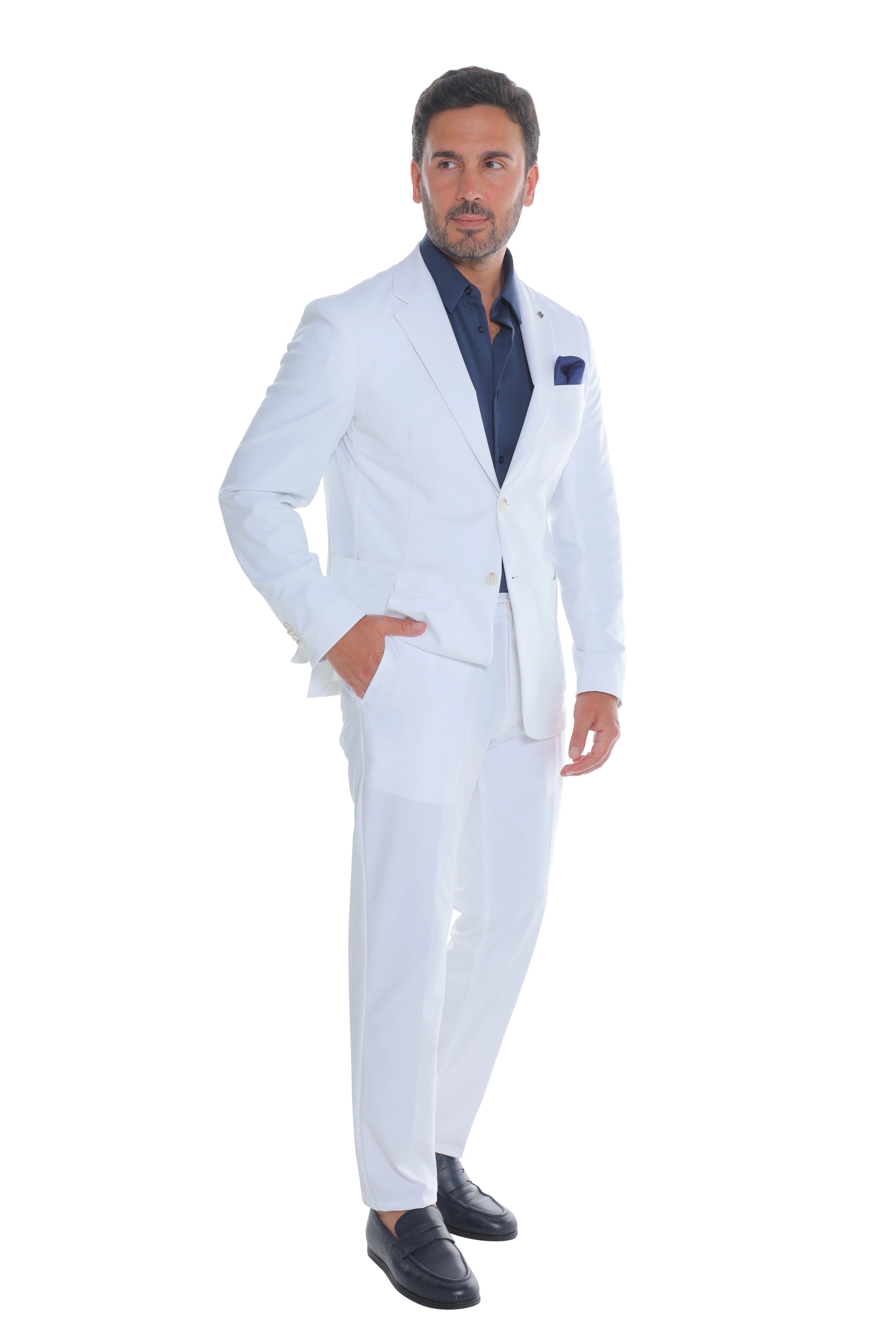 Sime-Formal White Modern Suit