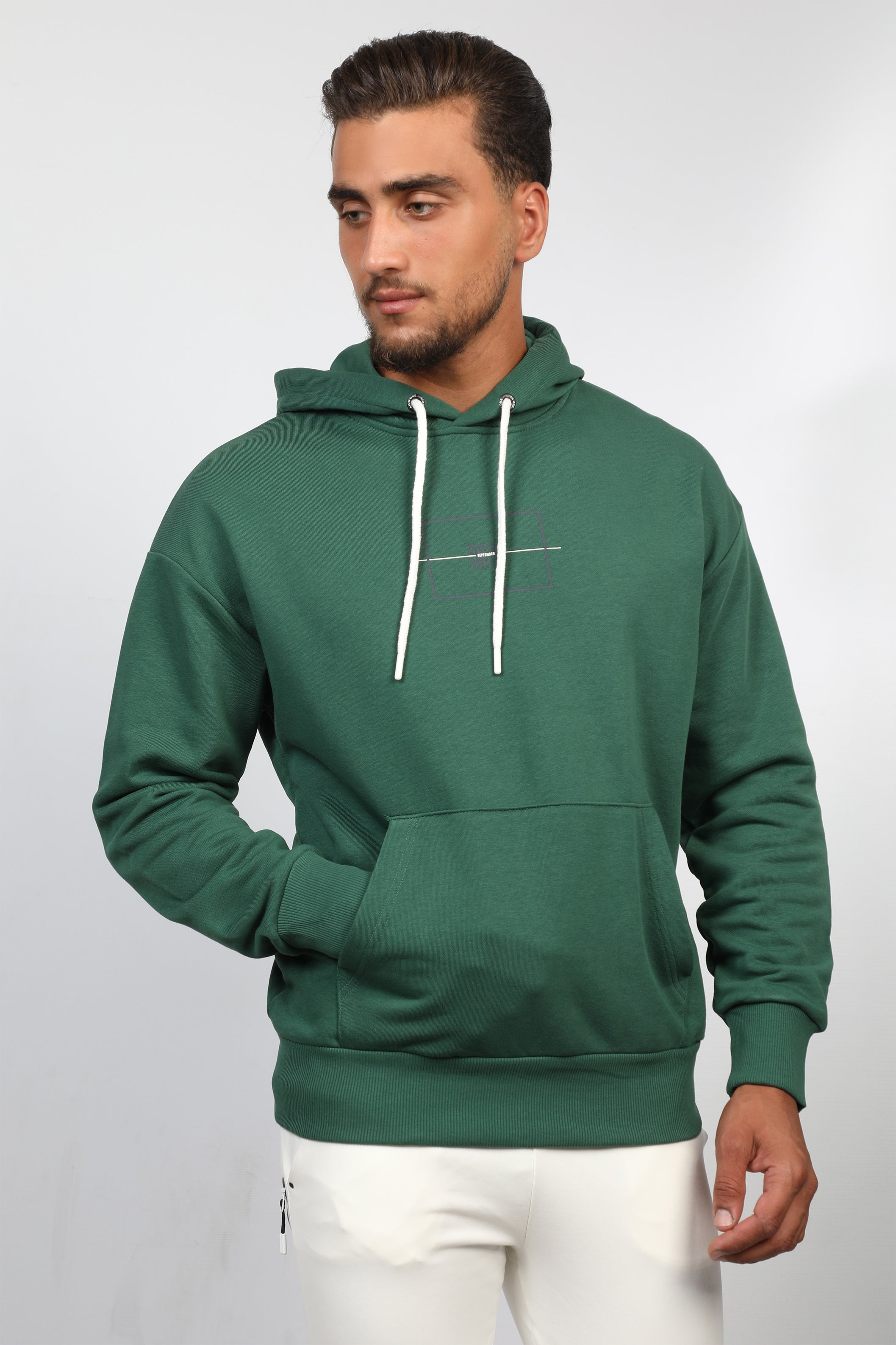 Men Green Winter Hoodie