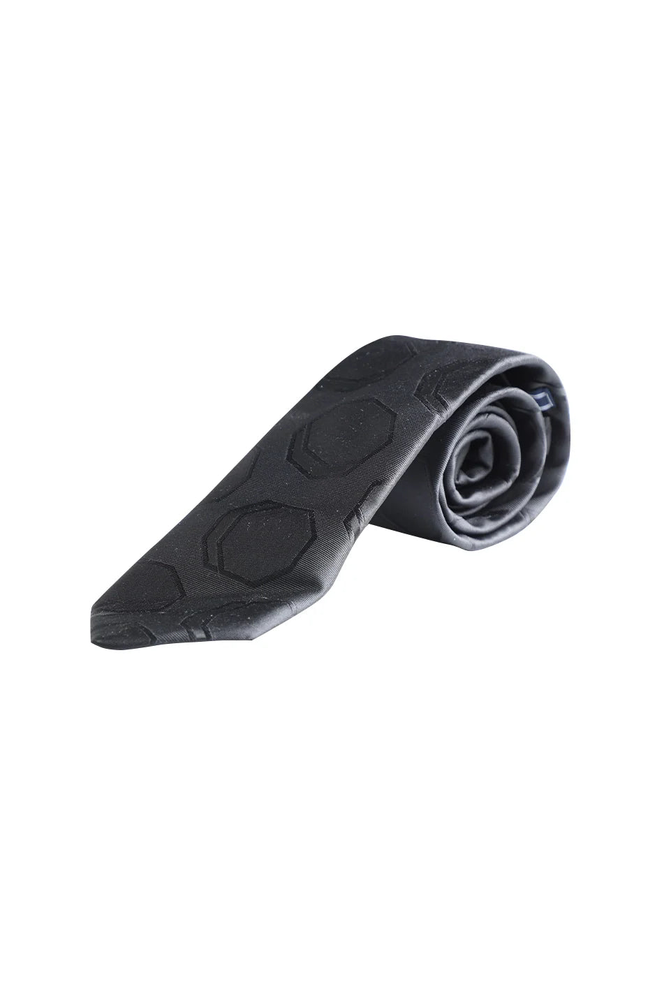 Dark Grey Tie With Geometric Pattern