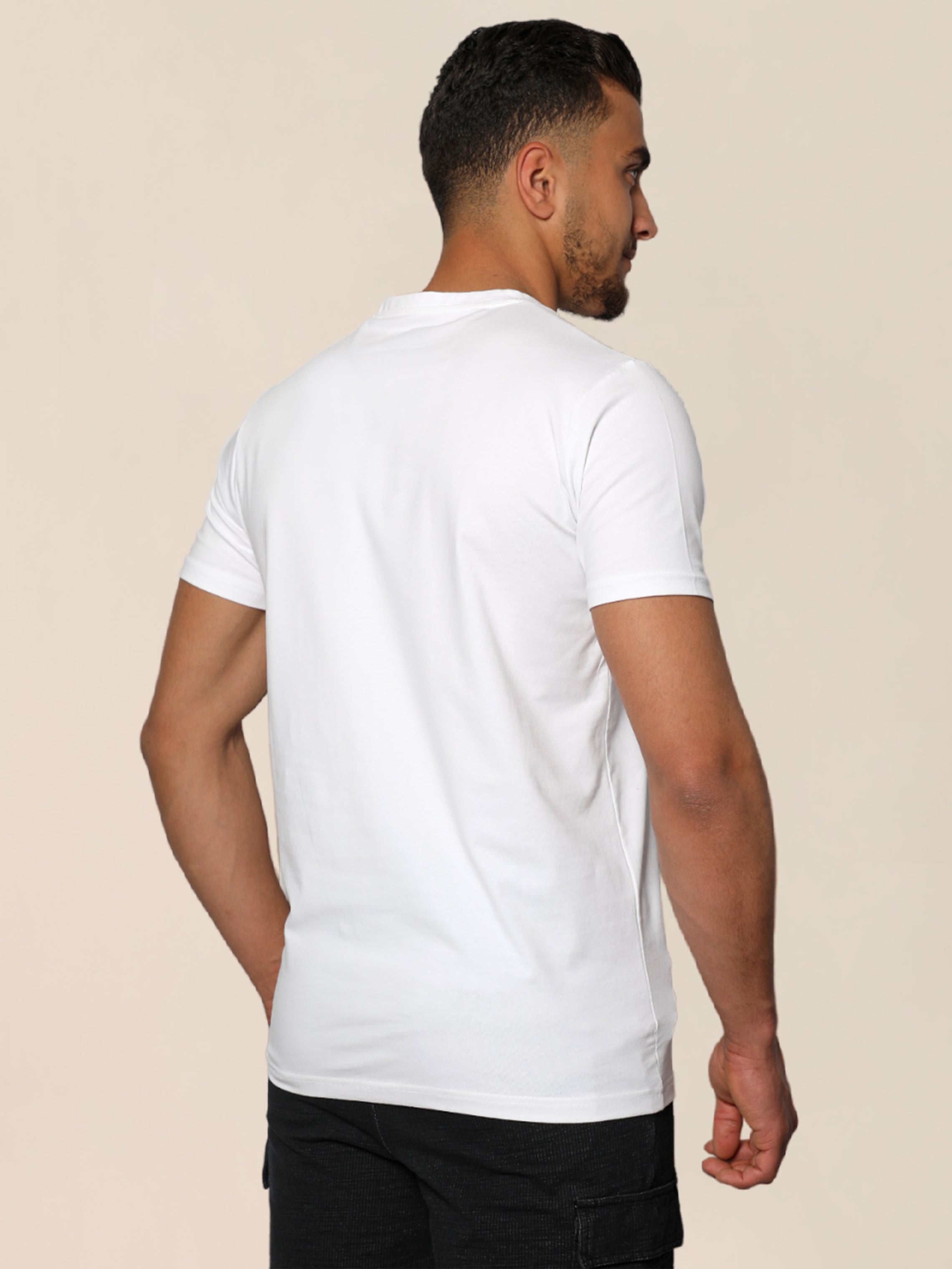 White Jack Dapper Shortsleeved Basic T-shirt With V-neck