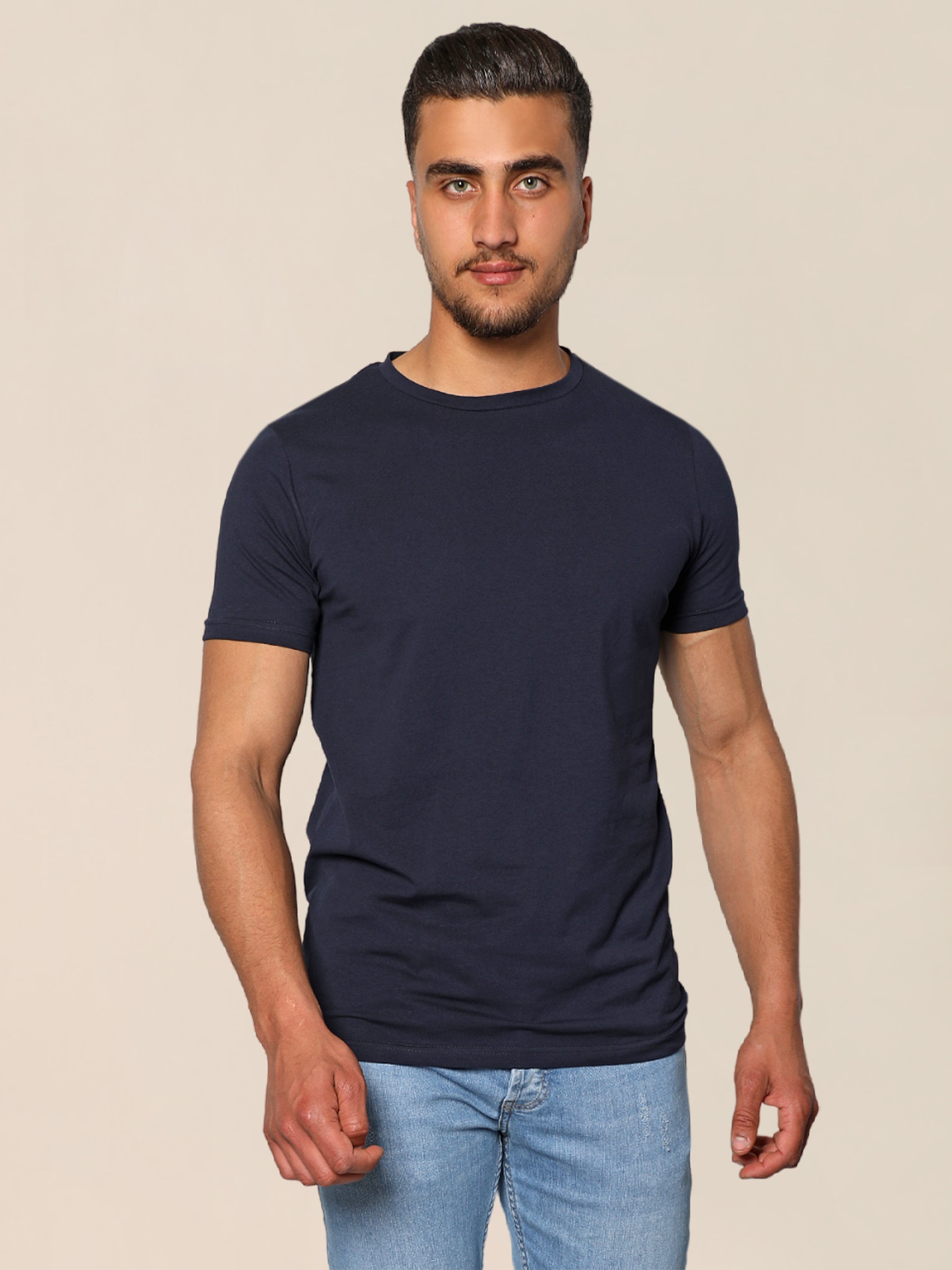 Navy Jack Dapper Shortsleeved Basic T-shirt With Round Neck