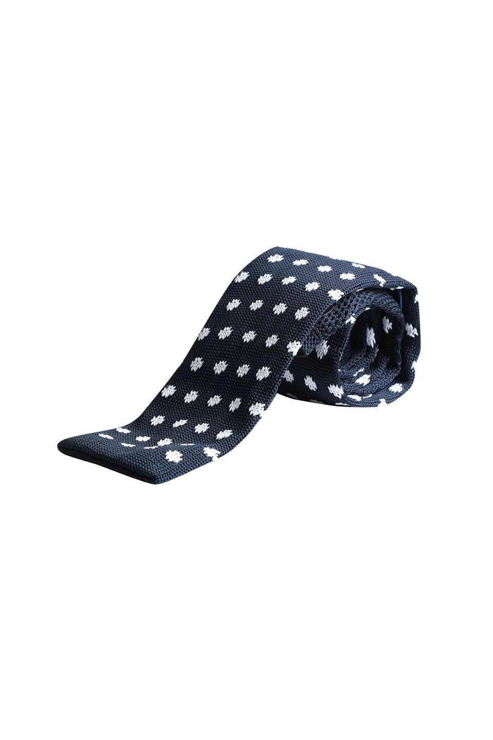 Casual Tie With Whit Floral Dot Design