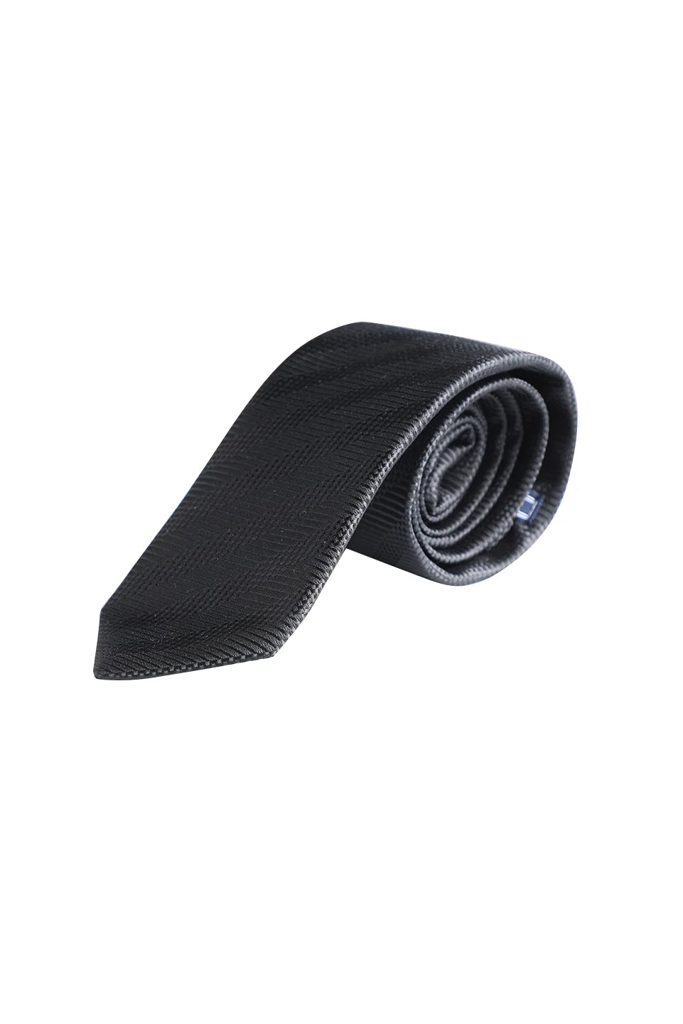 Black Classic Tie With Stripes