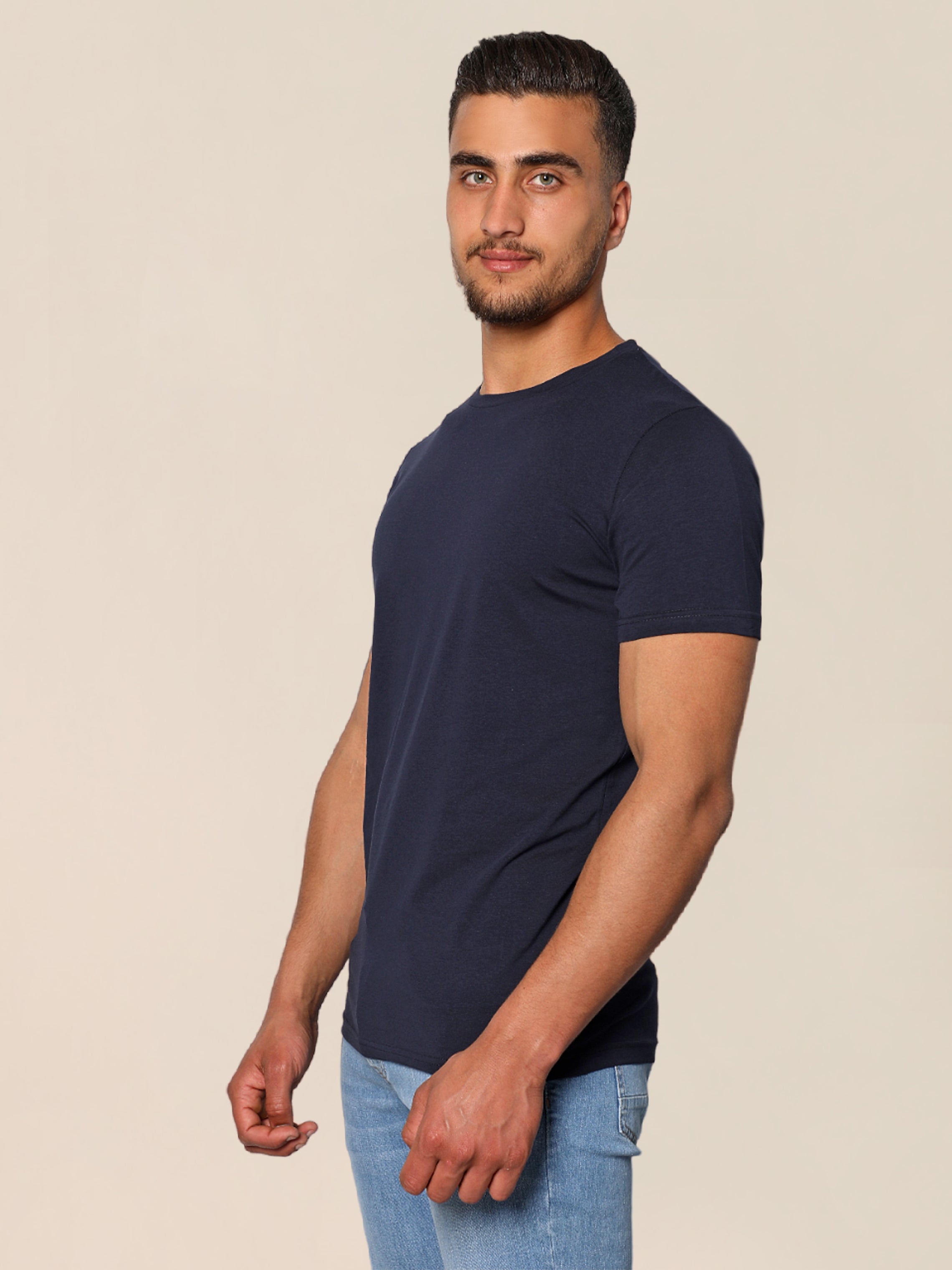 Navy Jack Dapper Shortsleeved Basic T-shirt With Round Neck