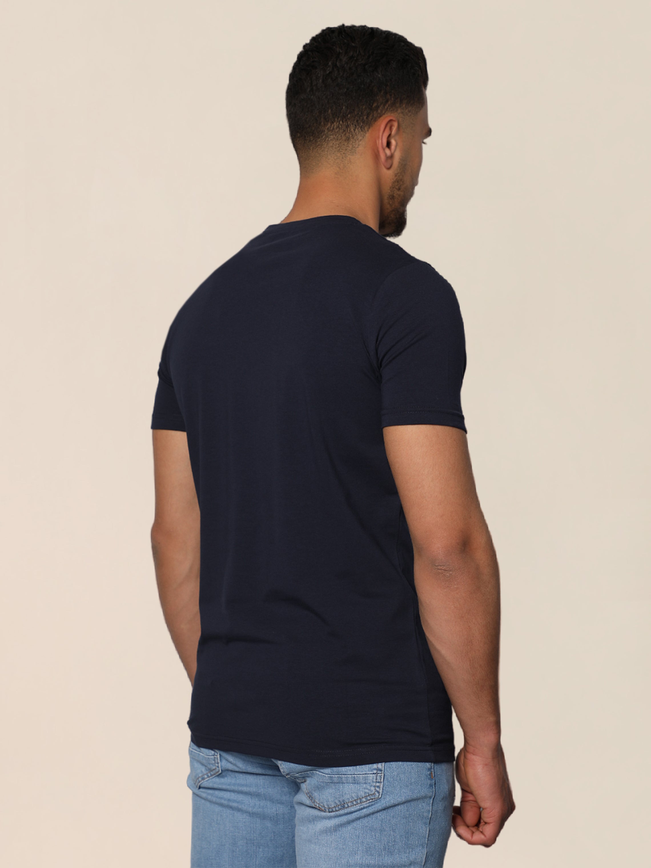 Navy Jack Dapper Shortsleeved Basic T-shirt With Round Neck