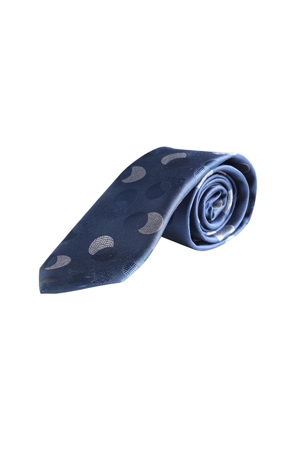 Blue Tie With Circle Design
