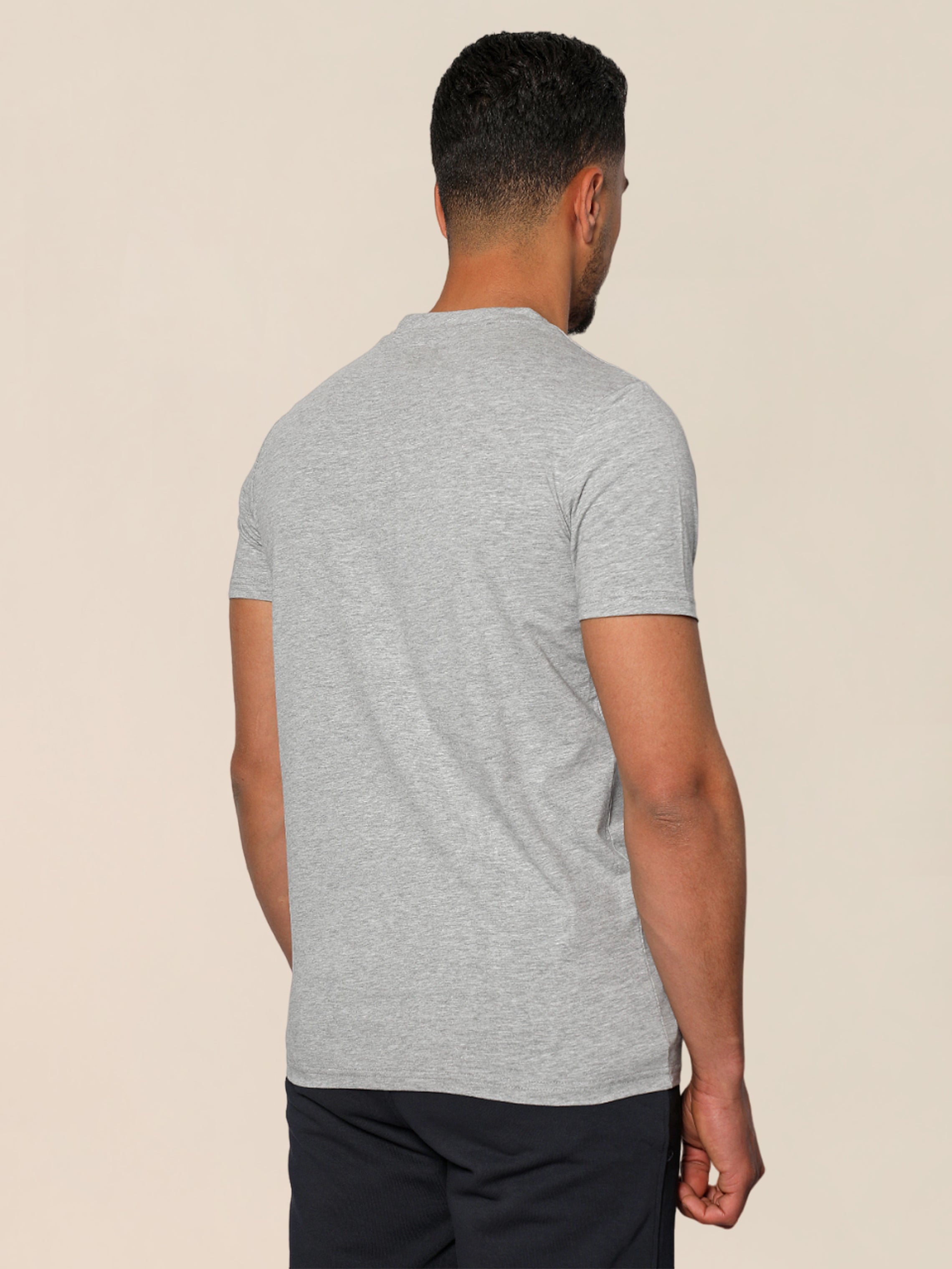 Grey Jack Dapper Shortsleeved Basic T-shirt With V-neck