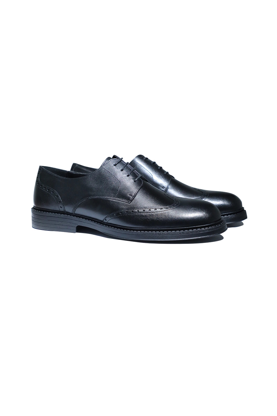 Classic Black Leather Derby Style Shoes