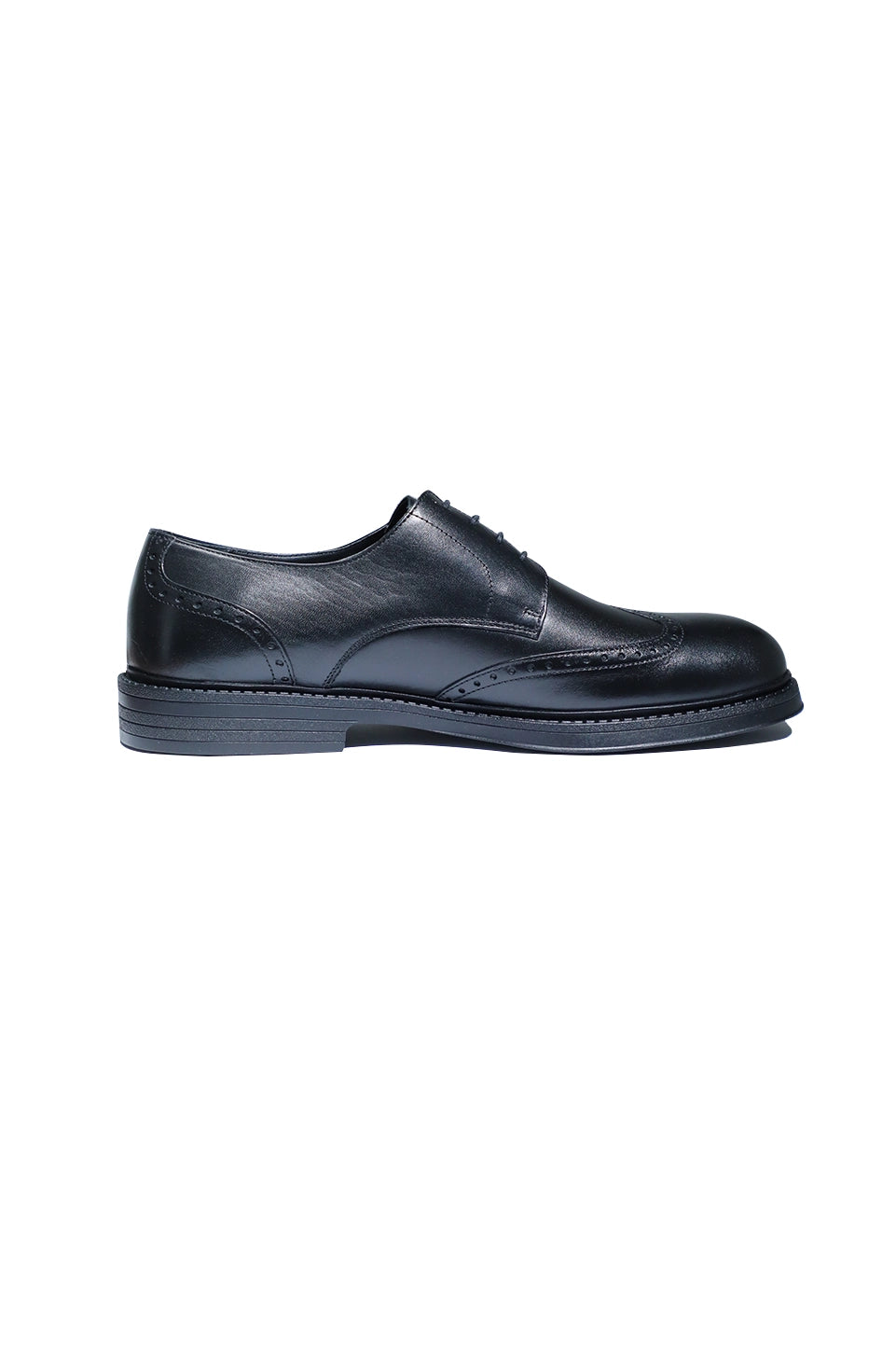 Classic Black Leather Derby Style Shoes
