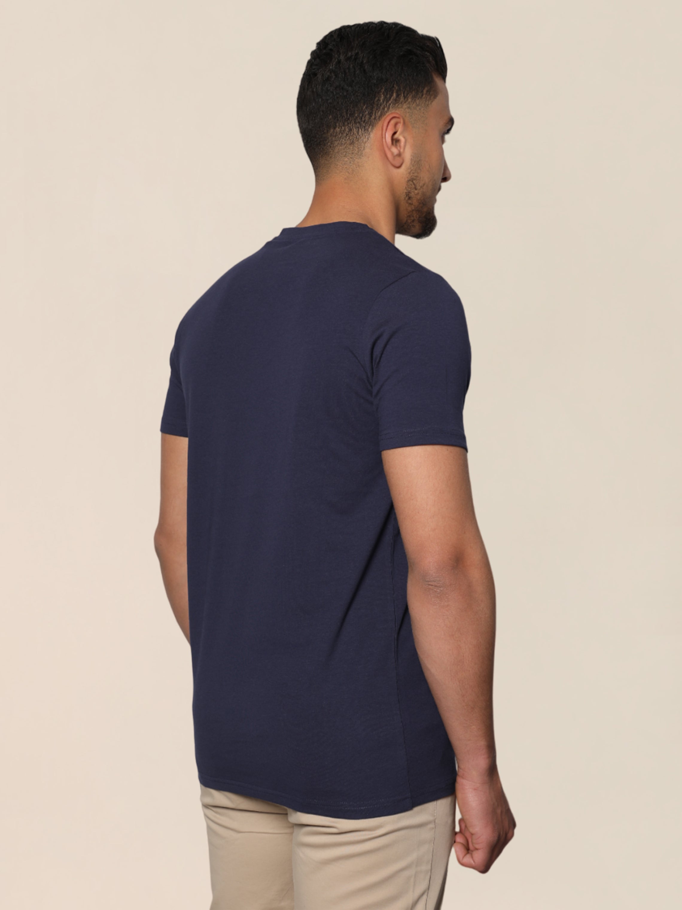 Navy Jack Dapper Shortsleeved Basic T-shirt With V-neck