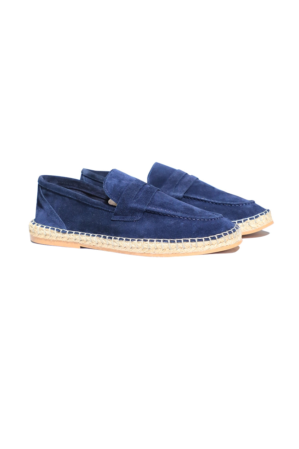 Navy Slip On Round Moccasin -Style Toe