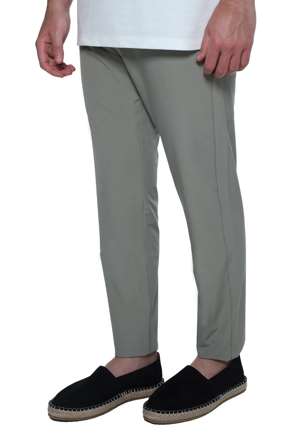 Green Pant With Slanted Side Pocket