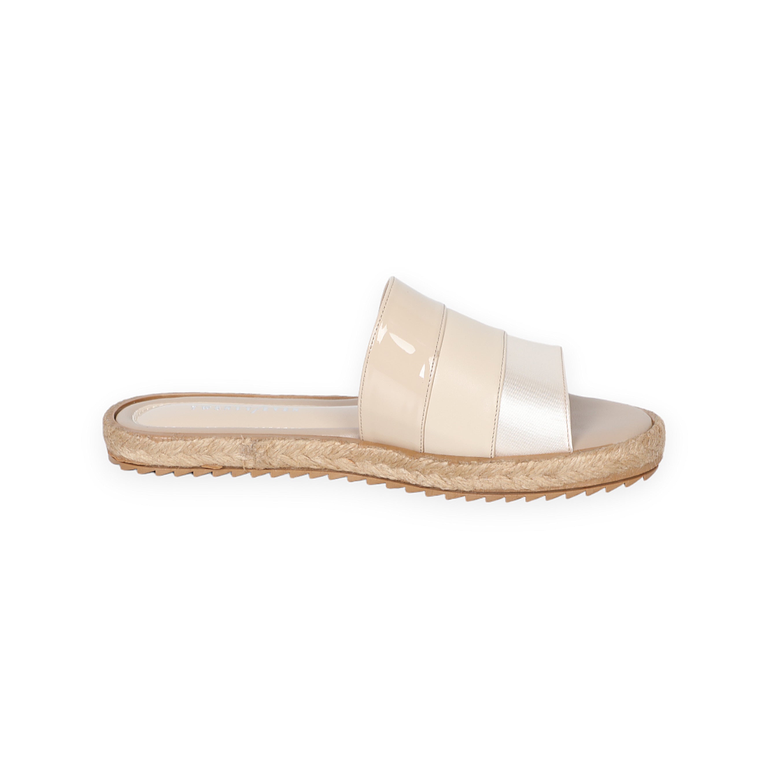 One Strap Beige Slipper With Small Insole