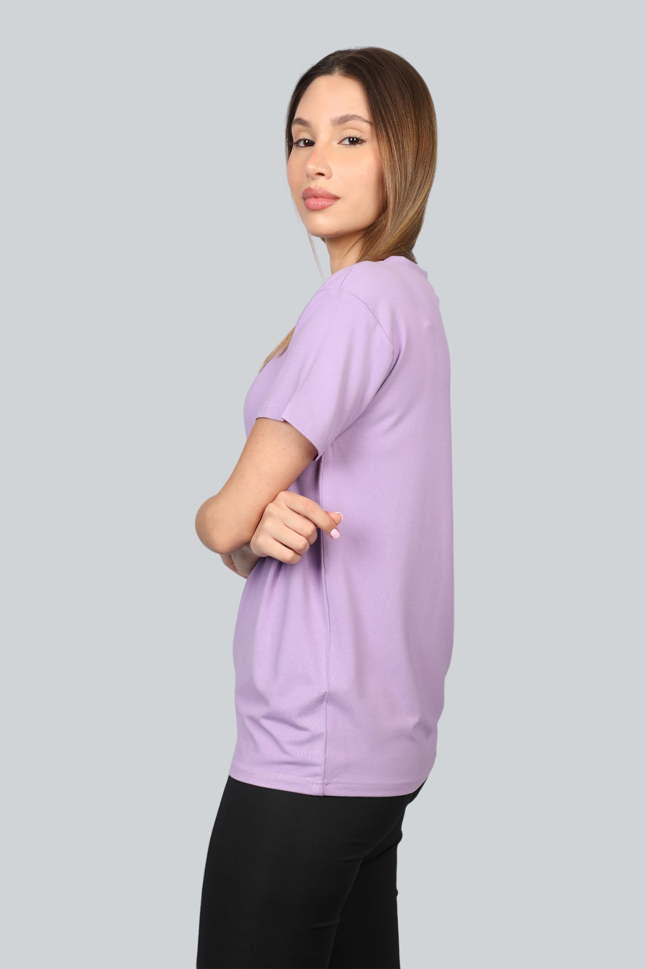 Purple Basic V-Neck T-Shirt