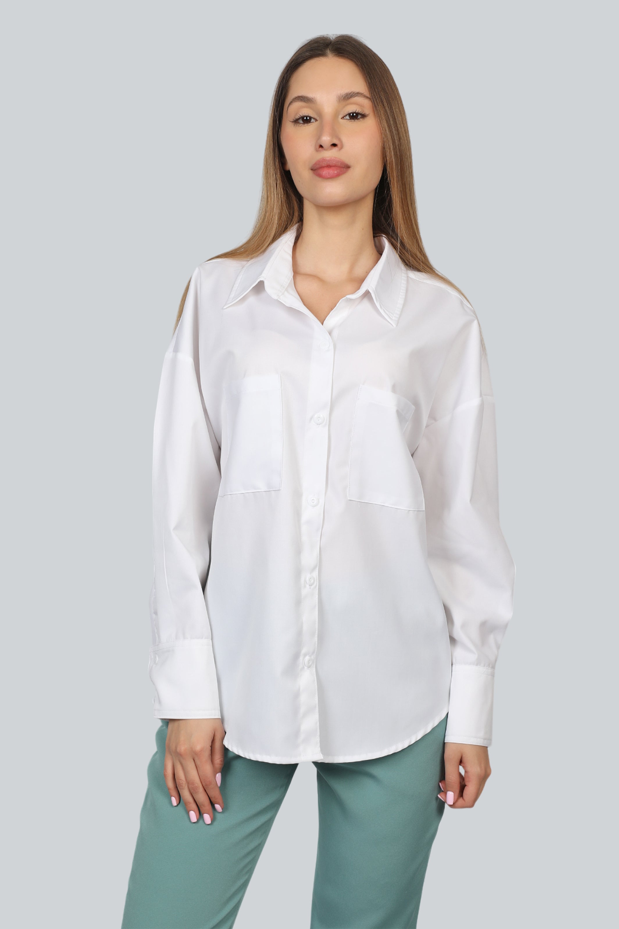 Relaxed Oversize White Shirt Long Sleeves