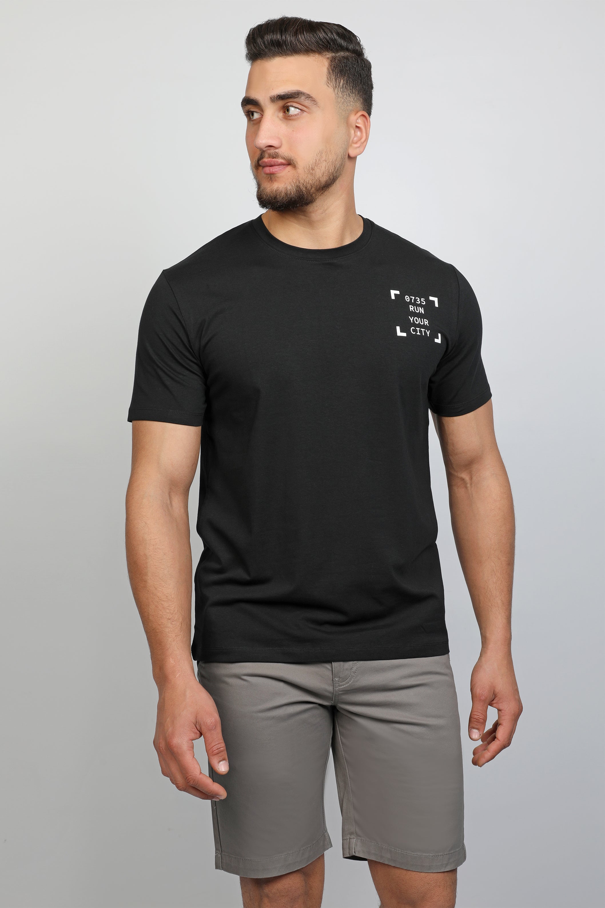 Black T-shirt With Printed Front and back Design