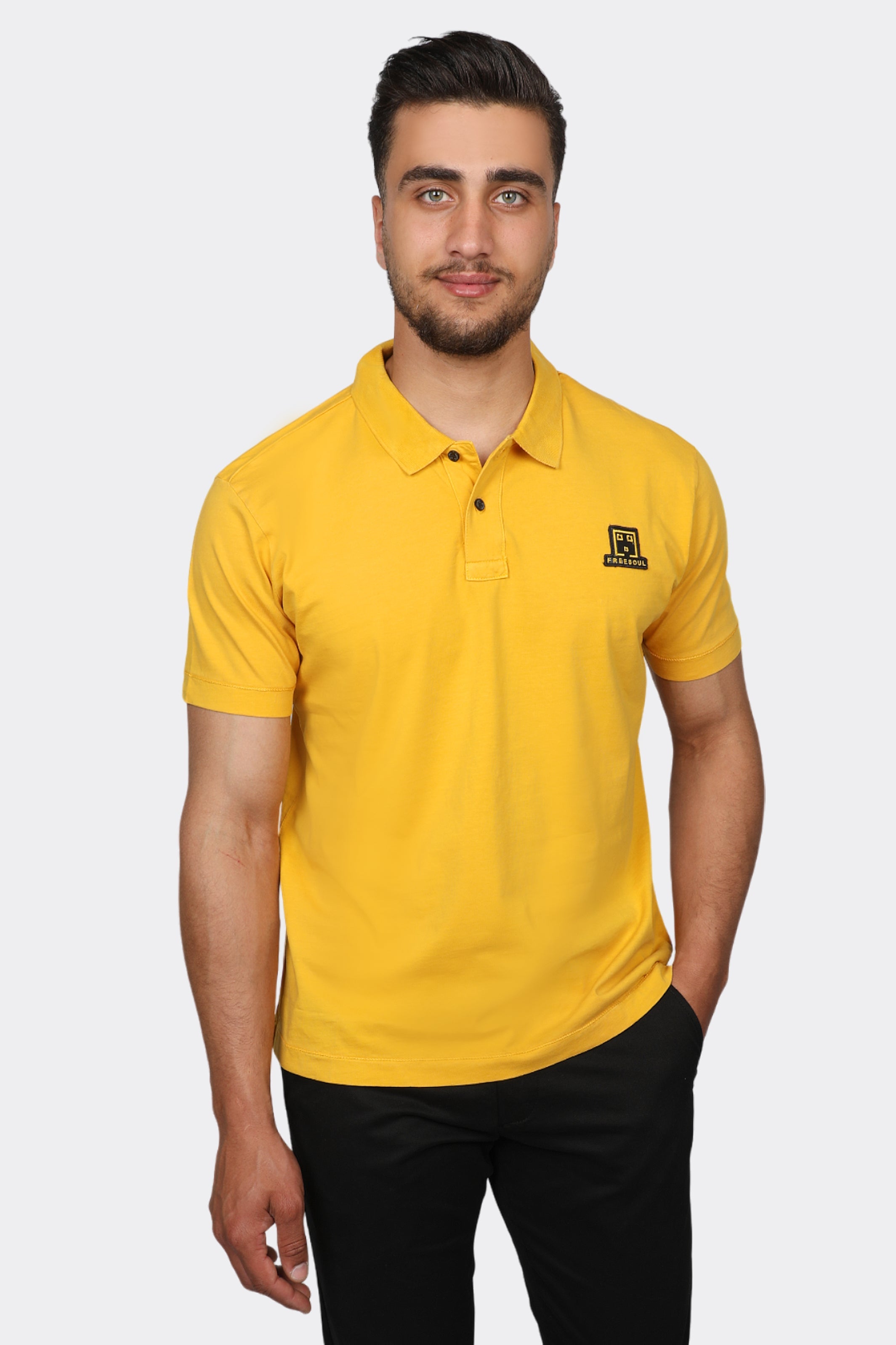 Basic Yellow Polo With Logo