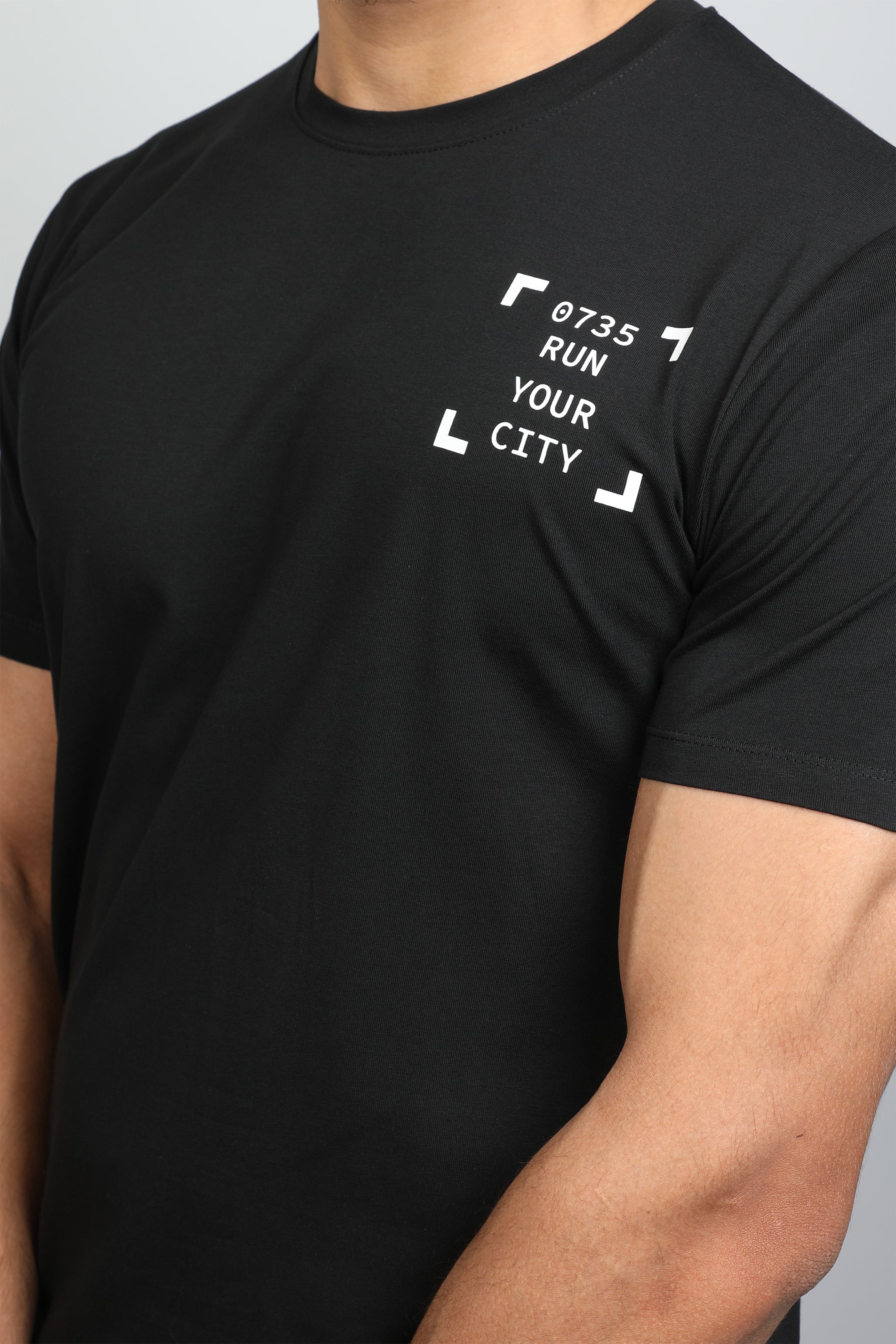 Black T-shirt With Printed Front and back Design