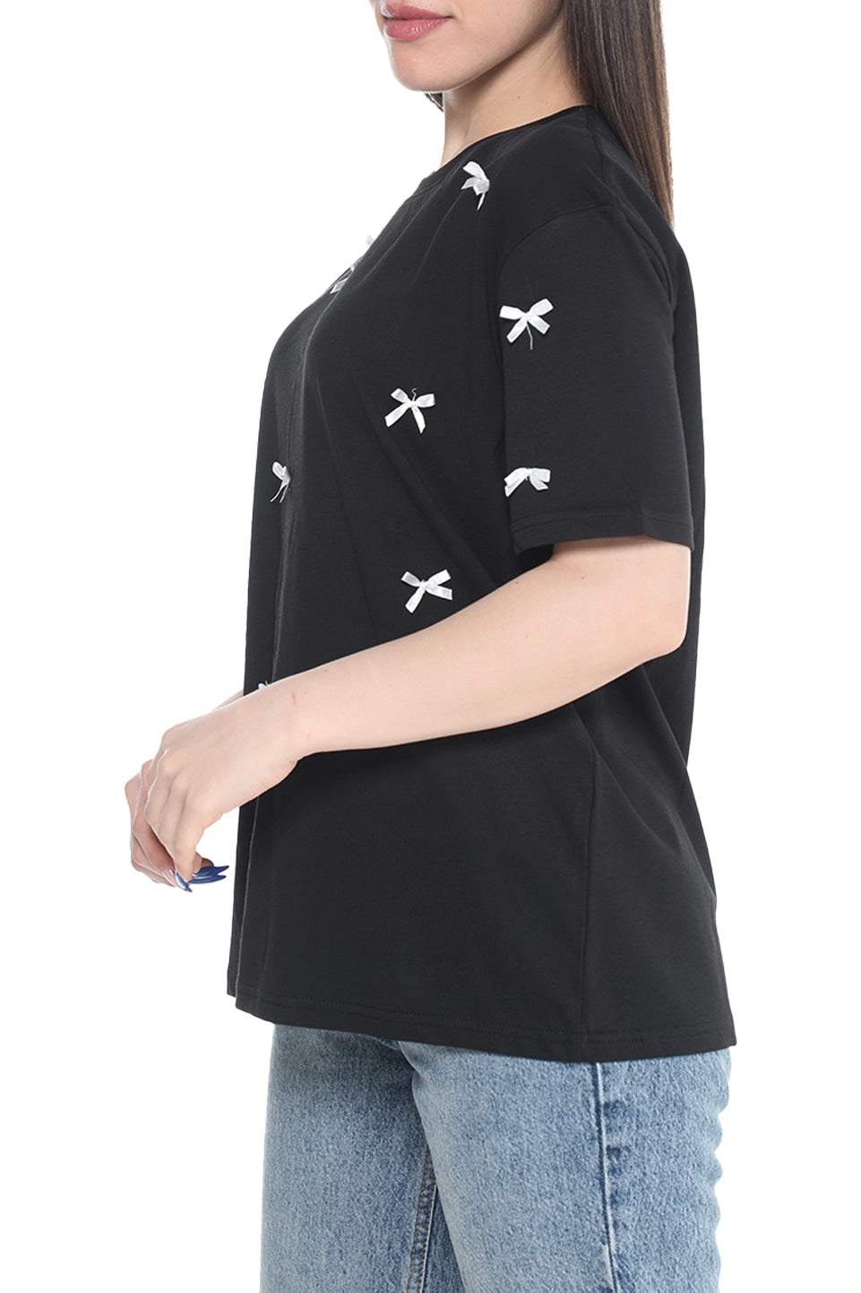 Black Cotton T-shirt With Design