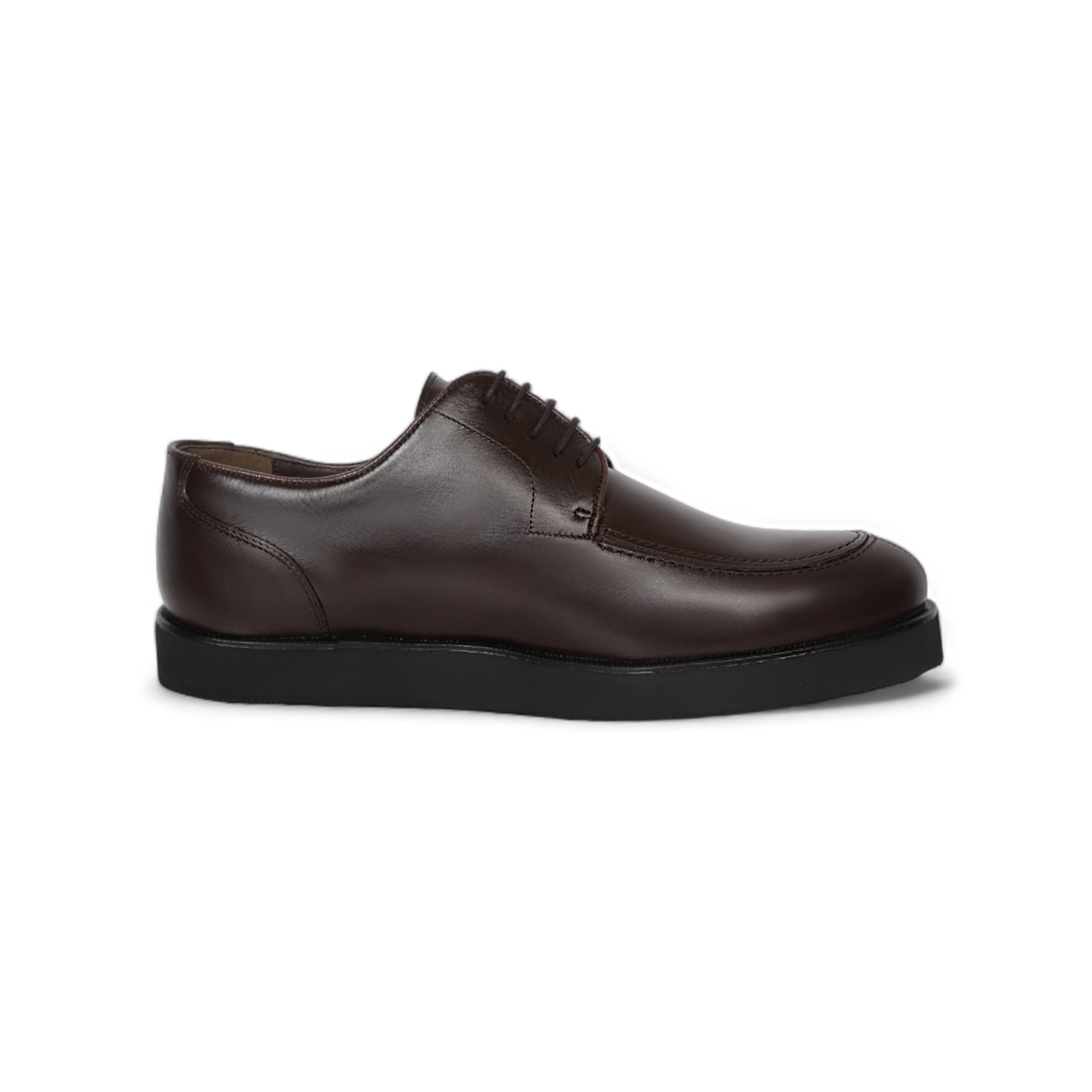 Classic Men Dark Brown Shoes With Flat Insole