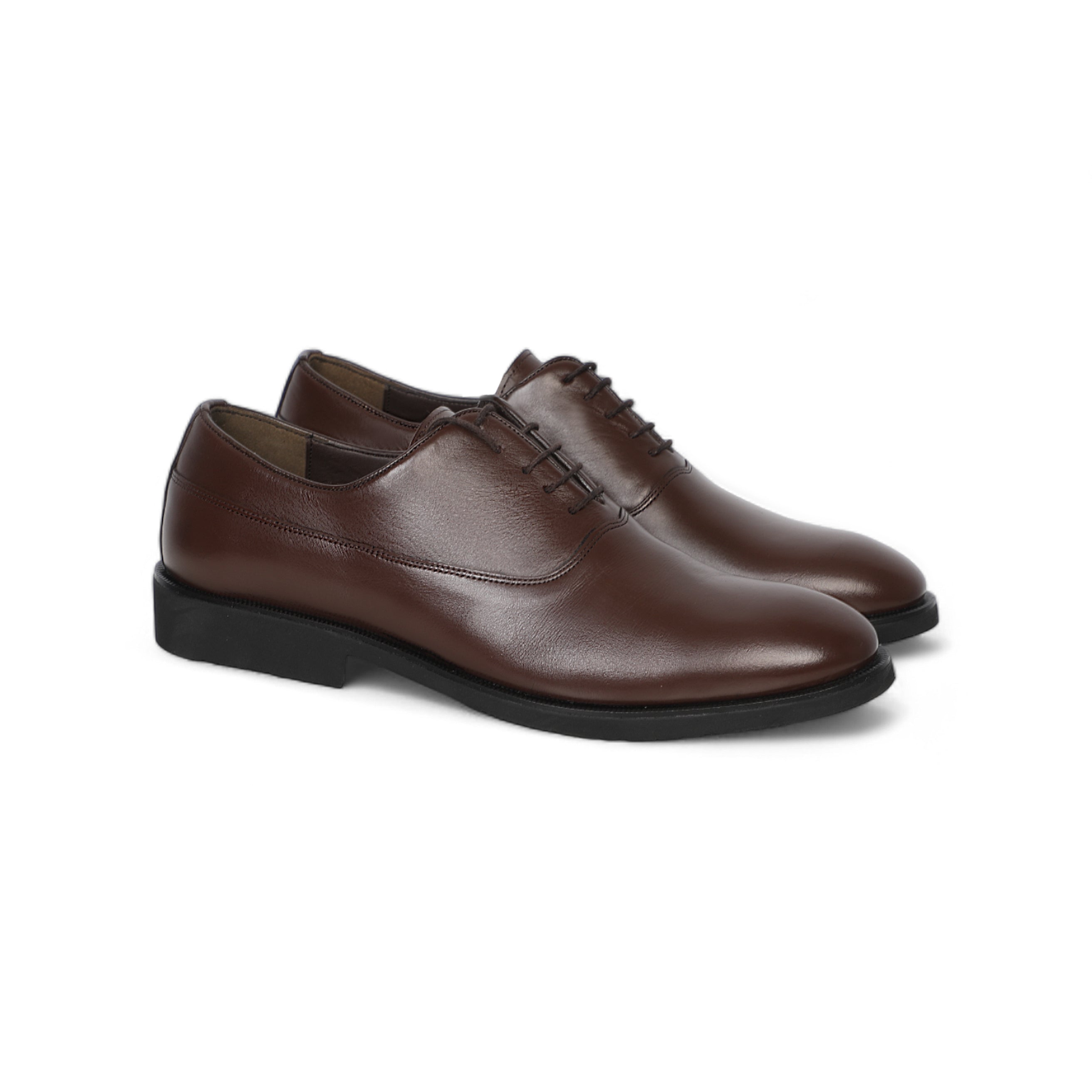 Classic Men Brown Shoes Solid With Lace-Up
