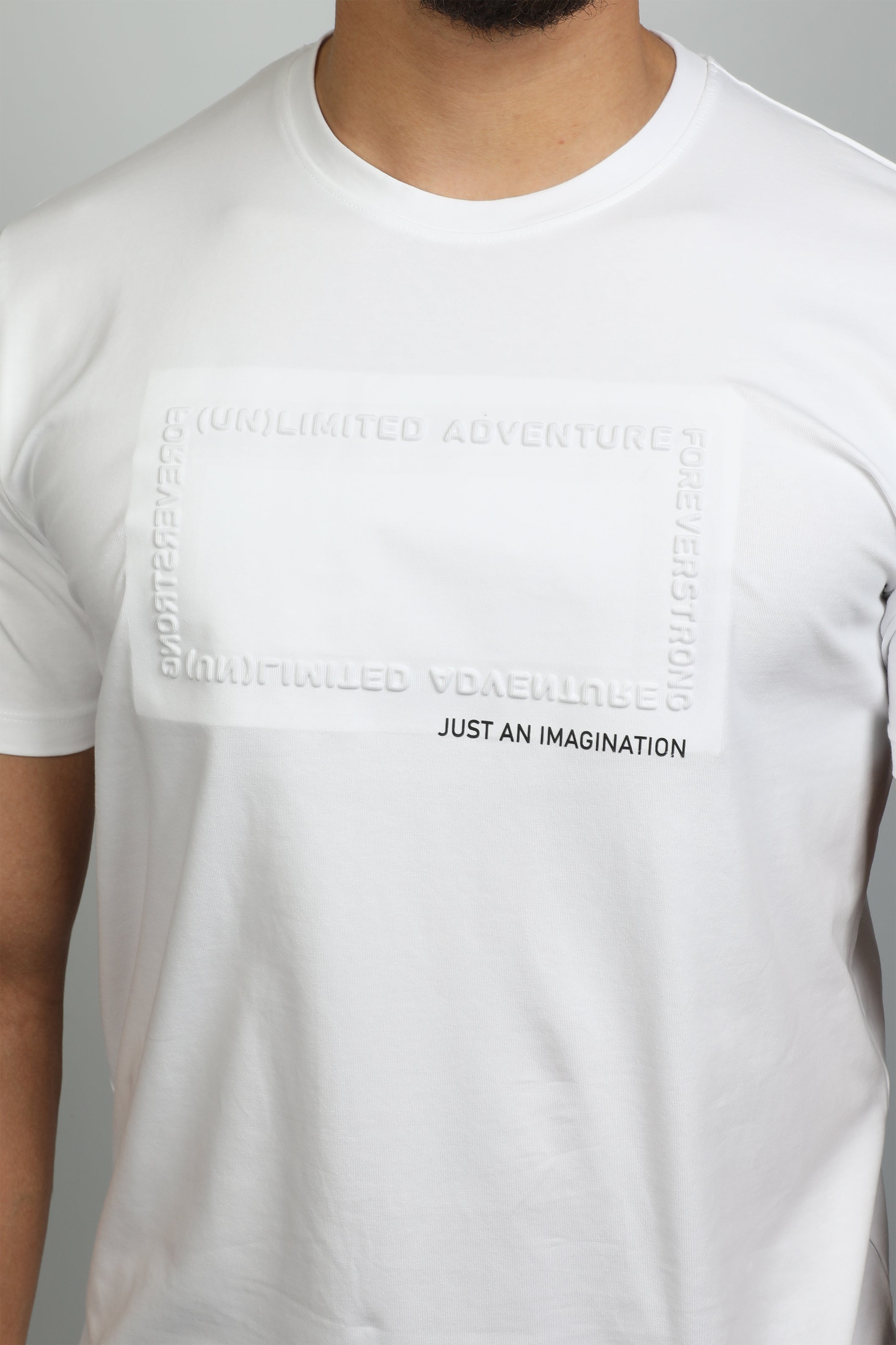 "Just An Imagination" Front Designed White T-shirt