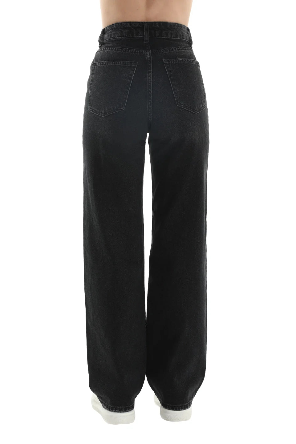 Wide Grey Jeans With Loops Belts