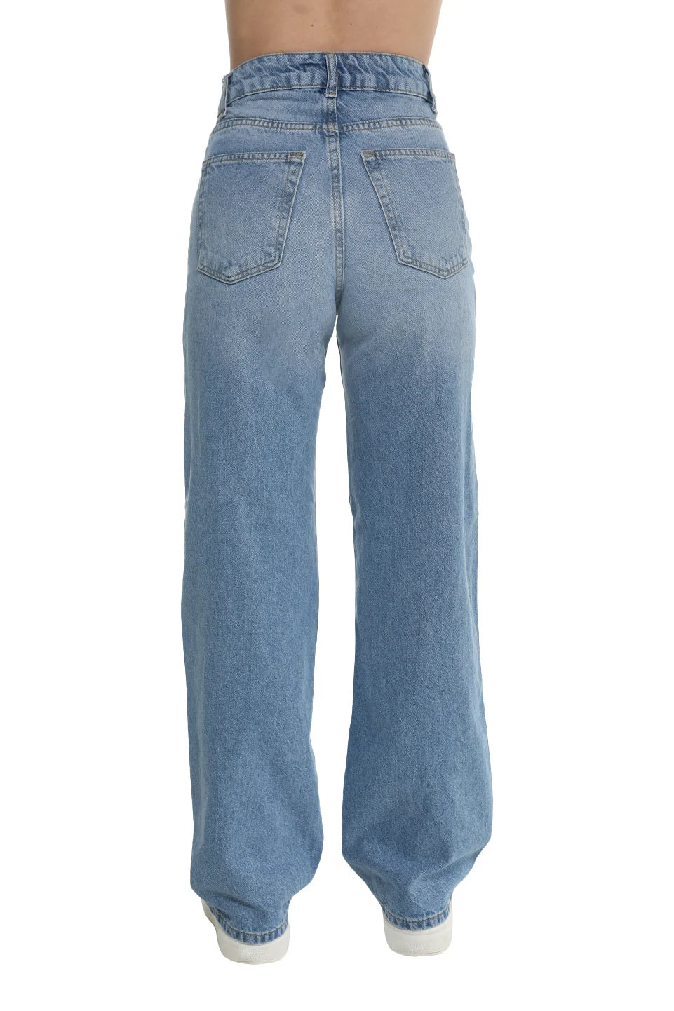 Wide Leg Light Blue Simple Jeans