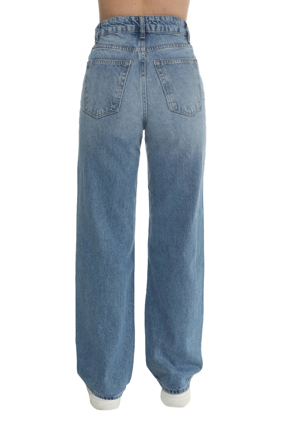Wide Leg Blue Simple Jeans