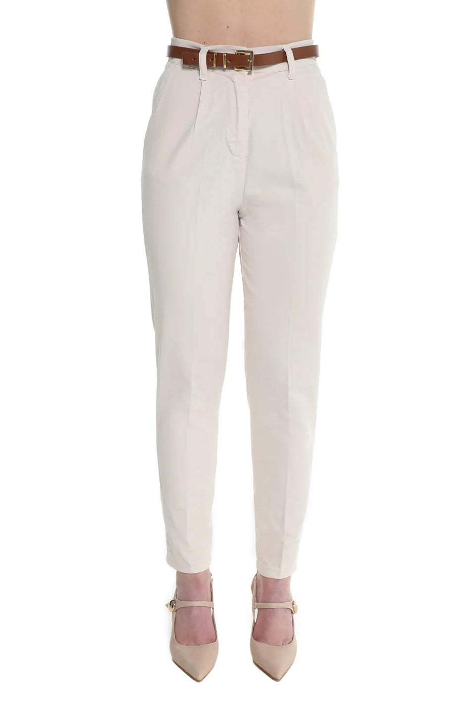 Light Beige Chino Pant With Belt