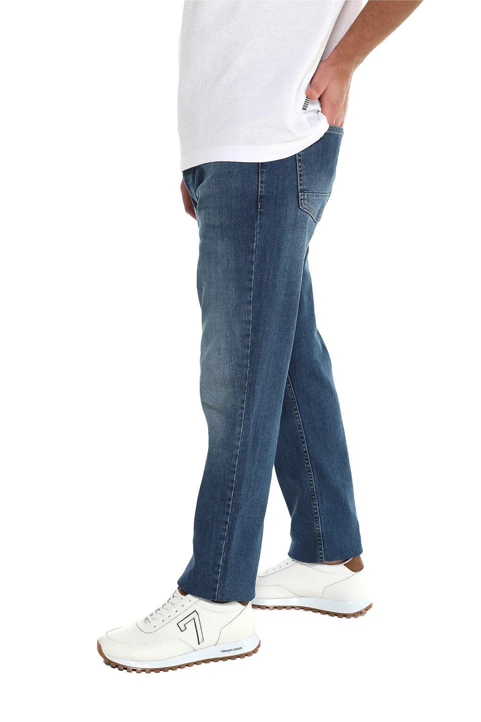 Dark Blue Washed Slim Jeans