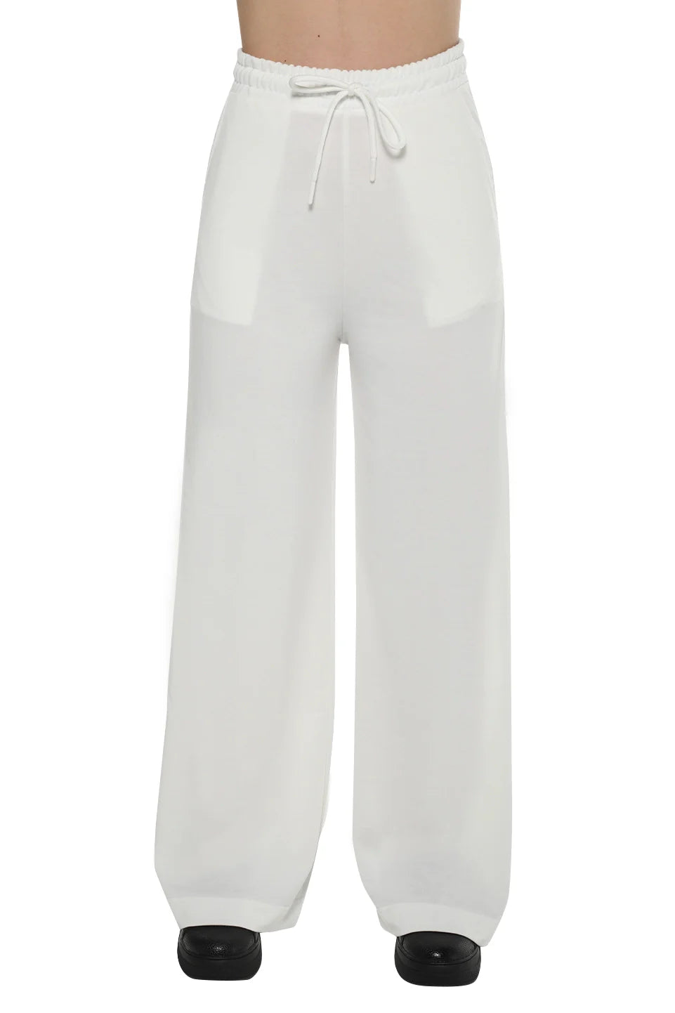 White Wide Leg Sweatpants