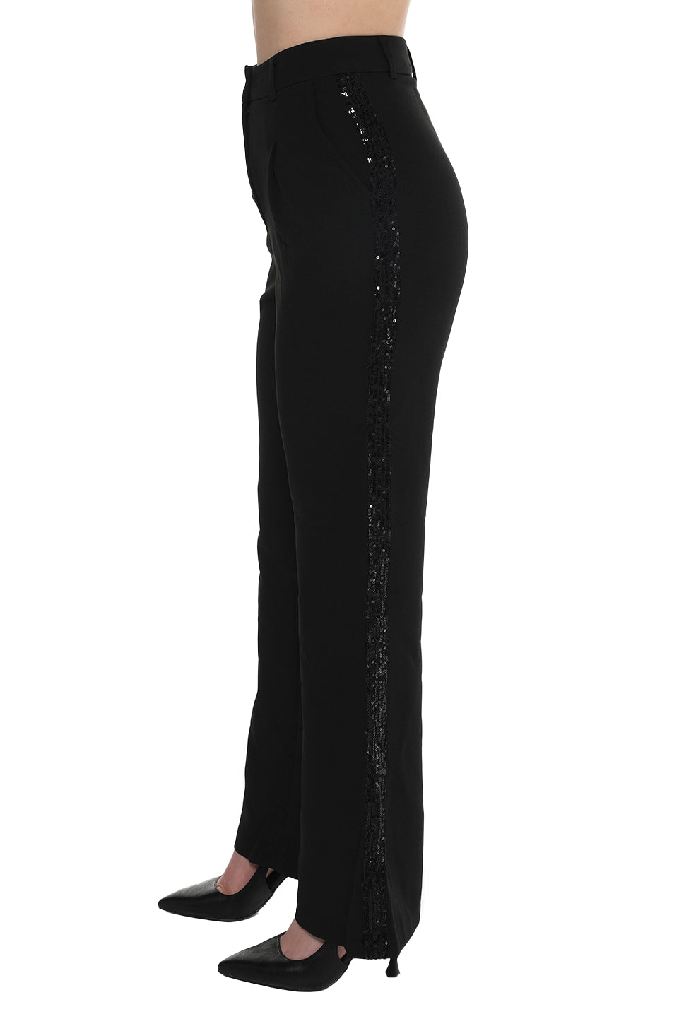Black Pant With Side Glitter Design